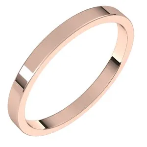 10K Rose 2 mm Flat Band Size 10.5