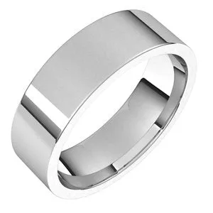10K White 6 mm Flat Comfort Fit Light Band Size 10.5