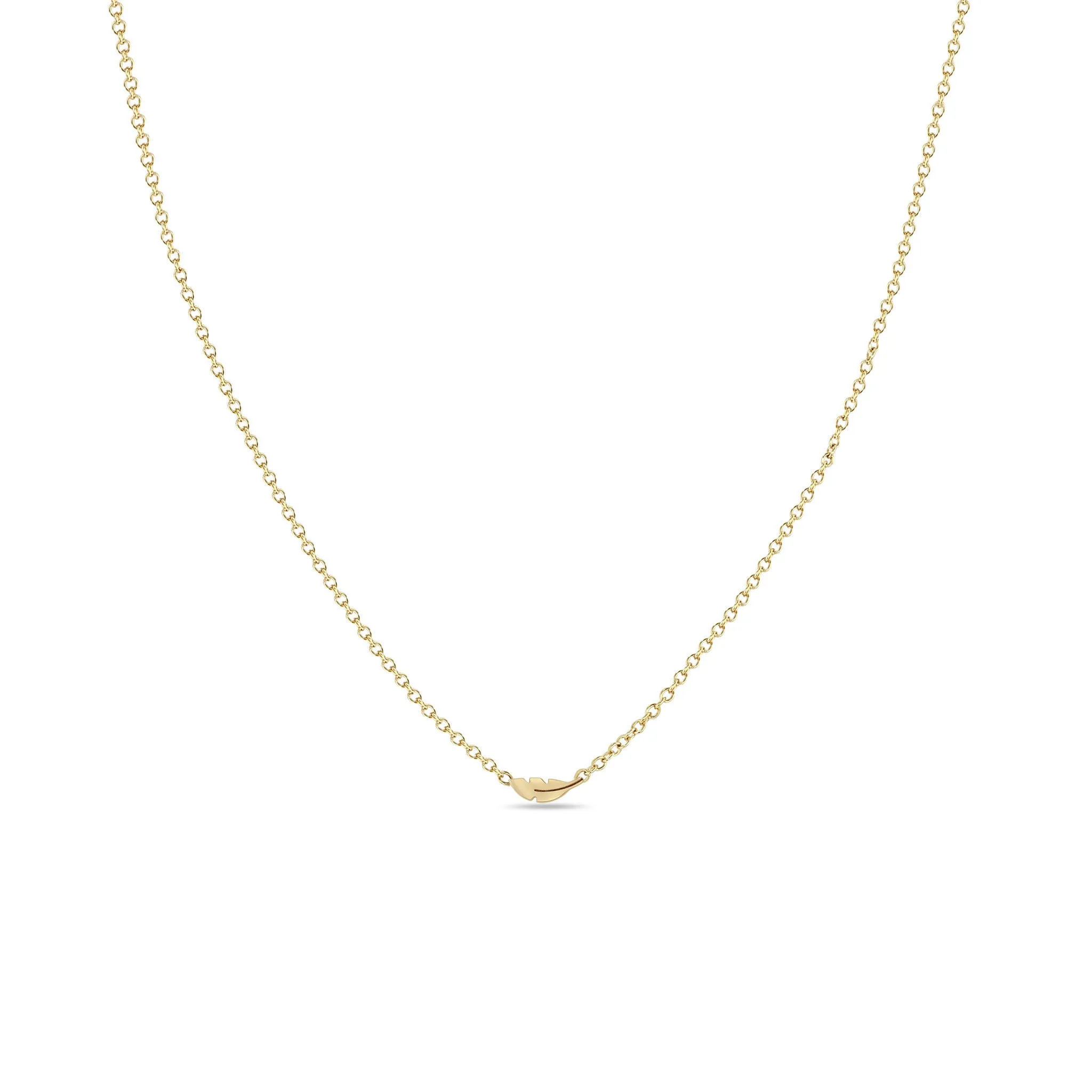 14k Itty Bitty Feather Necklace