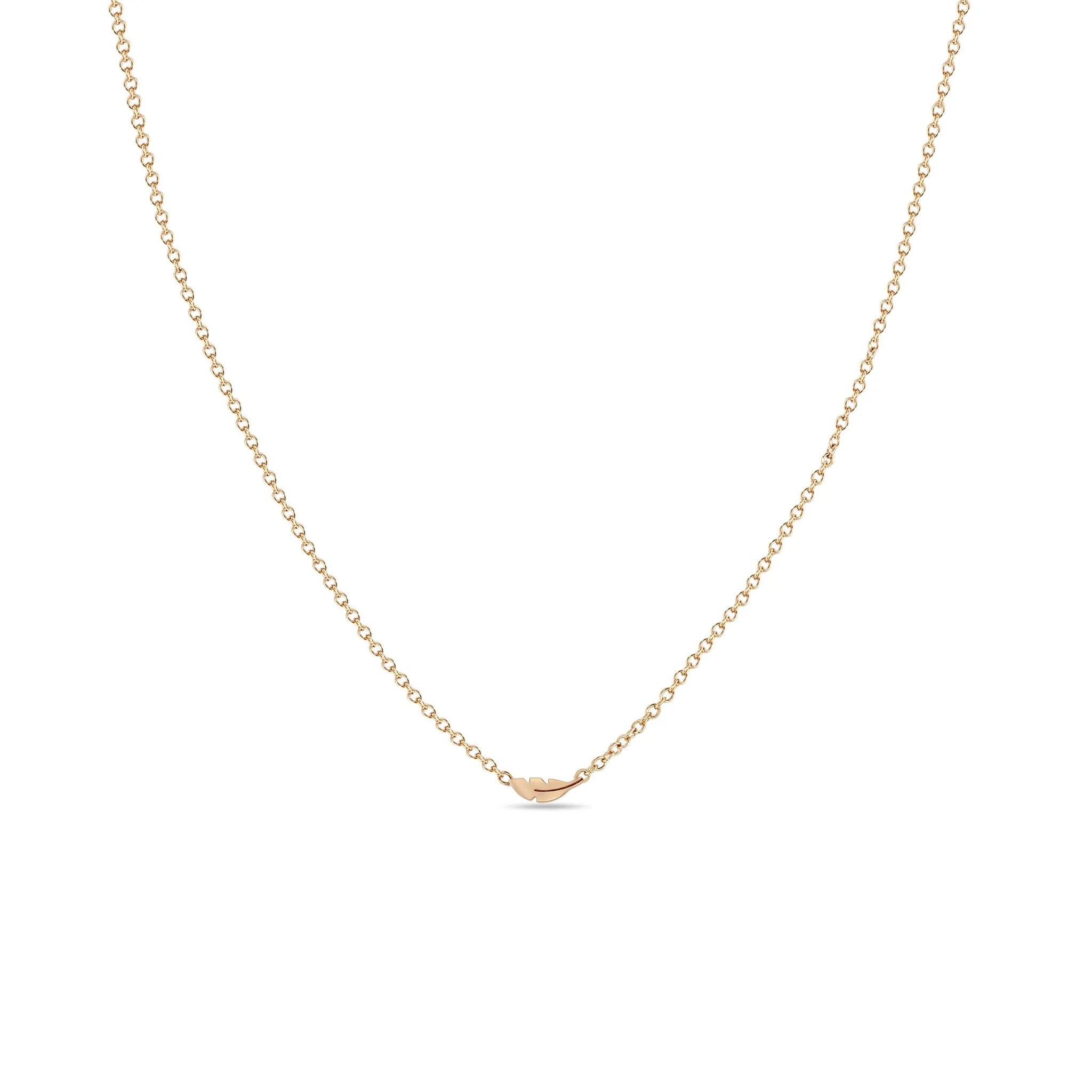14k Itty Bitty Feather Necklace
