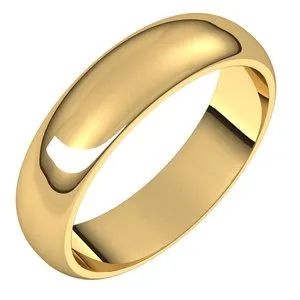 14K Yellow 5 mm Half Round Band Size 6