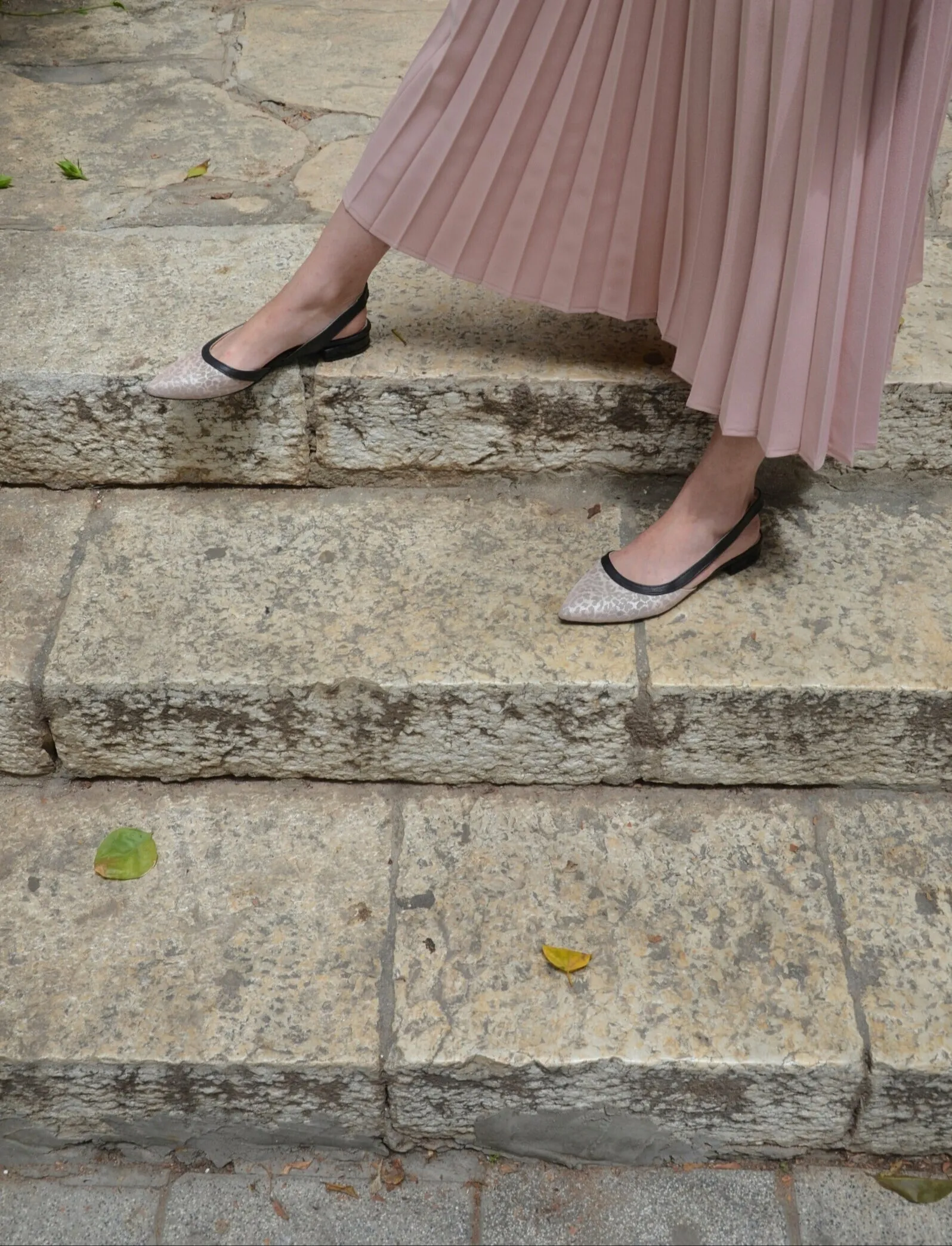 #15 Leoprd print & Black leather Flats