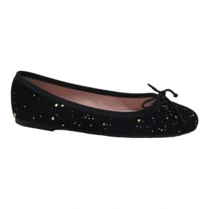 38189 - Black Velvet Flats for Teen/Women by Pretty Ballerinas