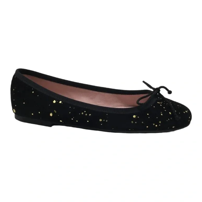 38189 - Black Velvet Flats for Teen/Women by Pretty Ballerinas