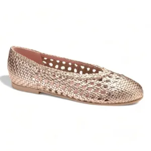 48828 - Gold Leather Summer Net Shoe
