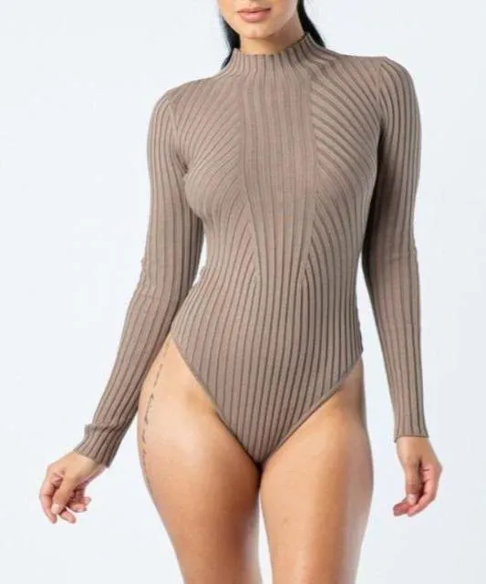 Addison Ribbed Mock Neck Bodysuit