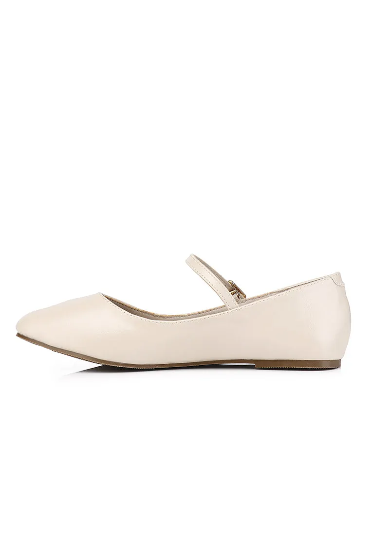 Aelia Rounded Toe Flats & Ballerina (Beige)