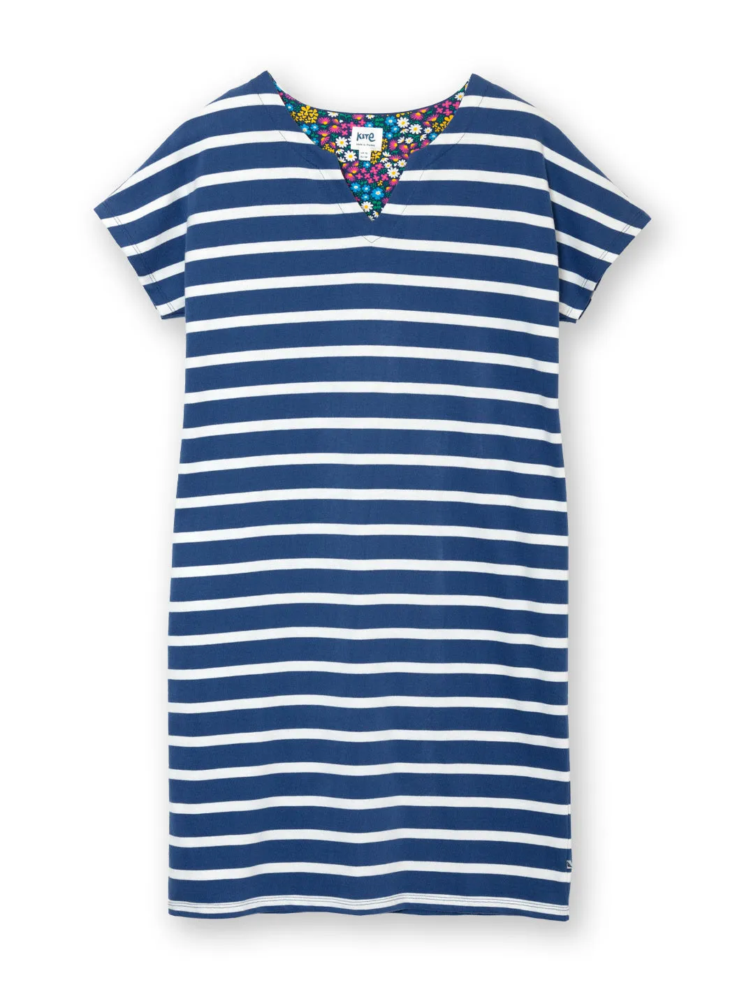 Alum jersey dress navy stripe