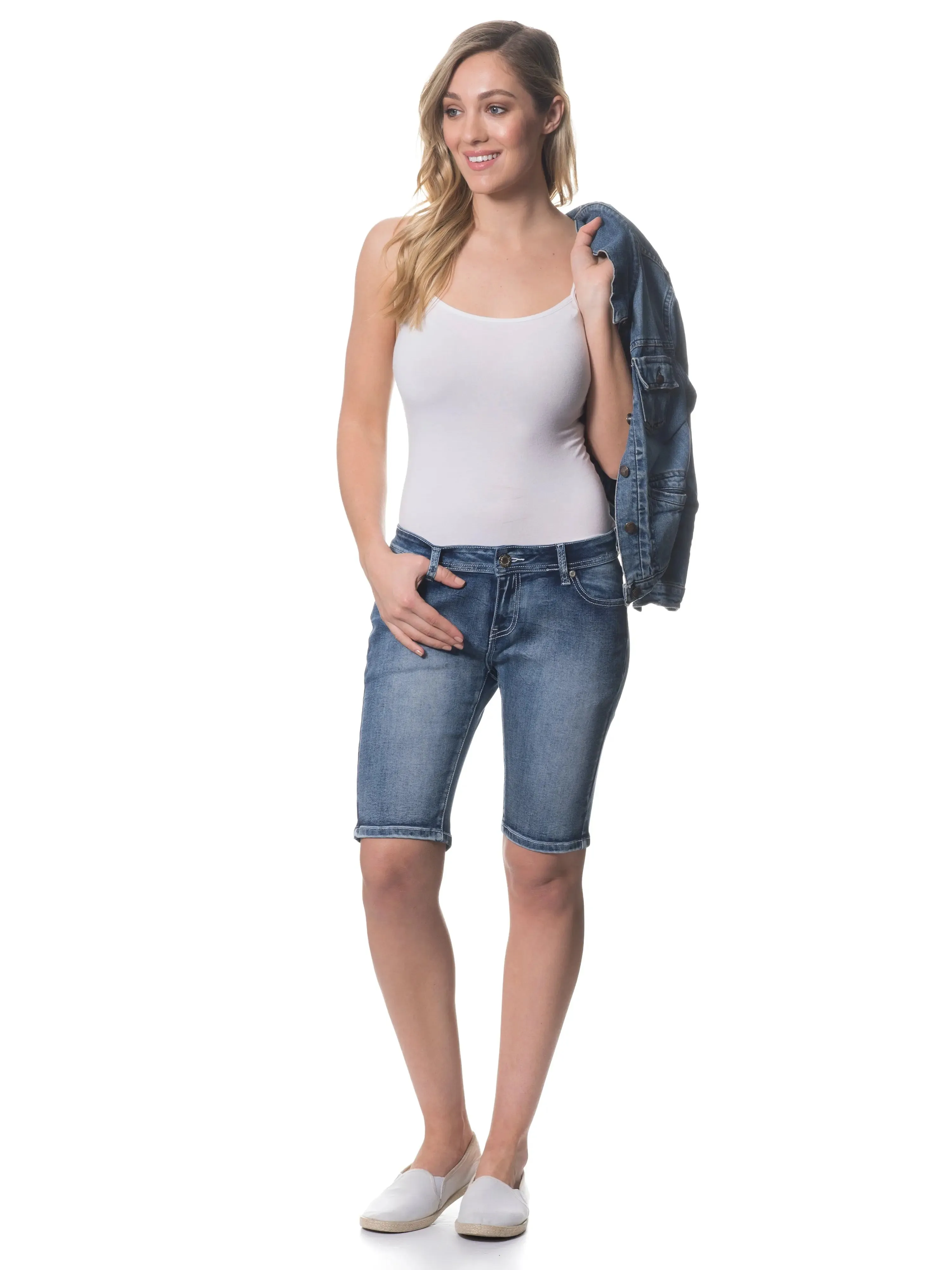 Amelia Fitted Denim Shorts