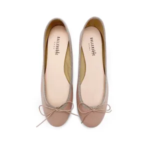 Antique pink leather ballet flats