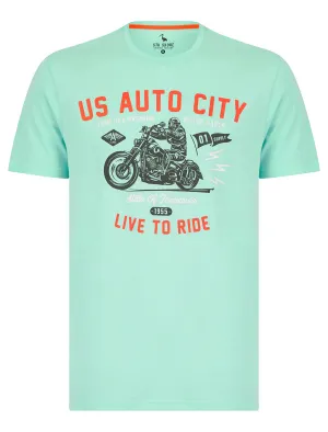 Auto City Tee Limpet Shell Blue