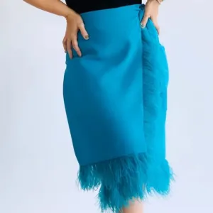 Beautiful blue feather skirt, size M