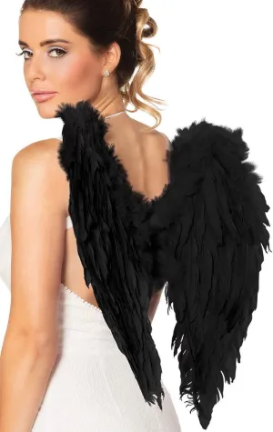 Black Feather Angel Wings Accessory 50cm x 50cm