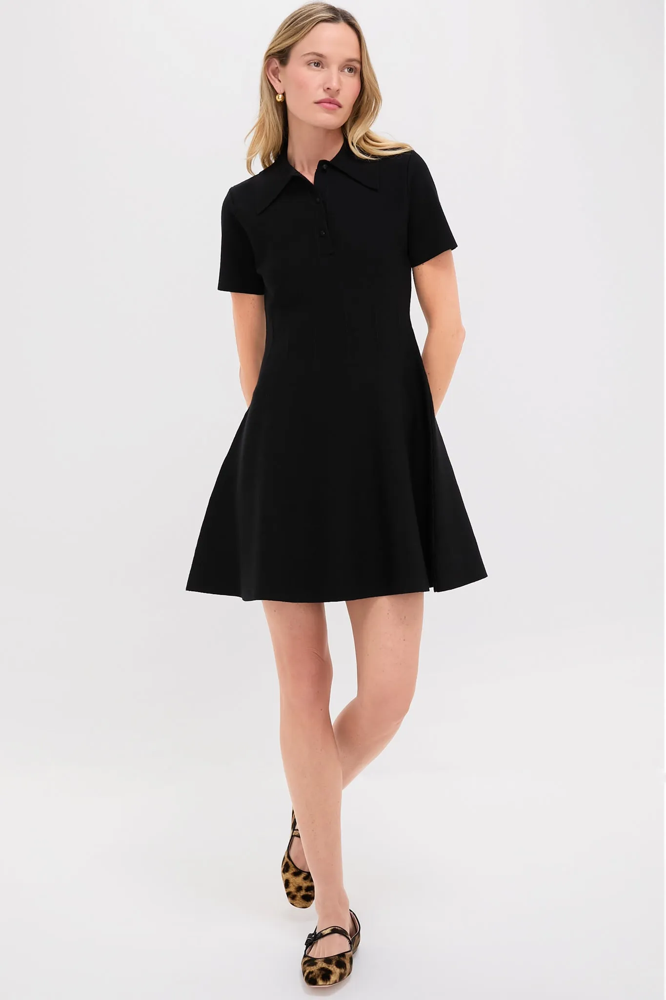 Black Knit Renata Polo Dress