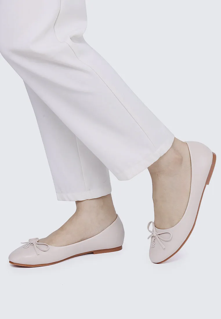 Briony Comfy Ballerina In Beige