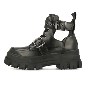 Buffalo Aspha Bike Bootie Flat Damen Vegan Box Nappa Black