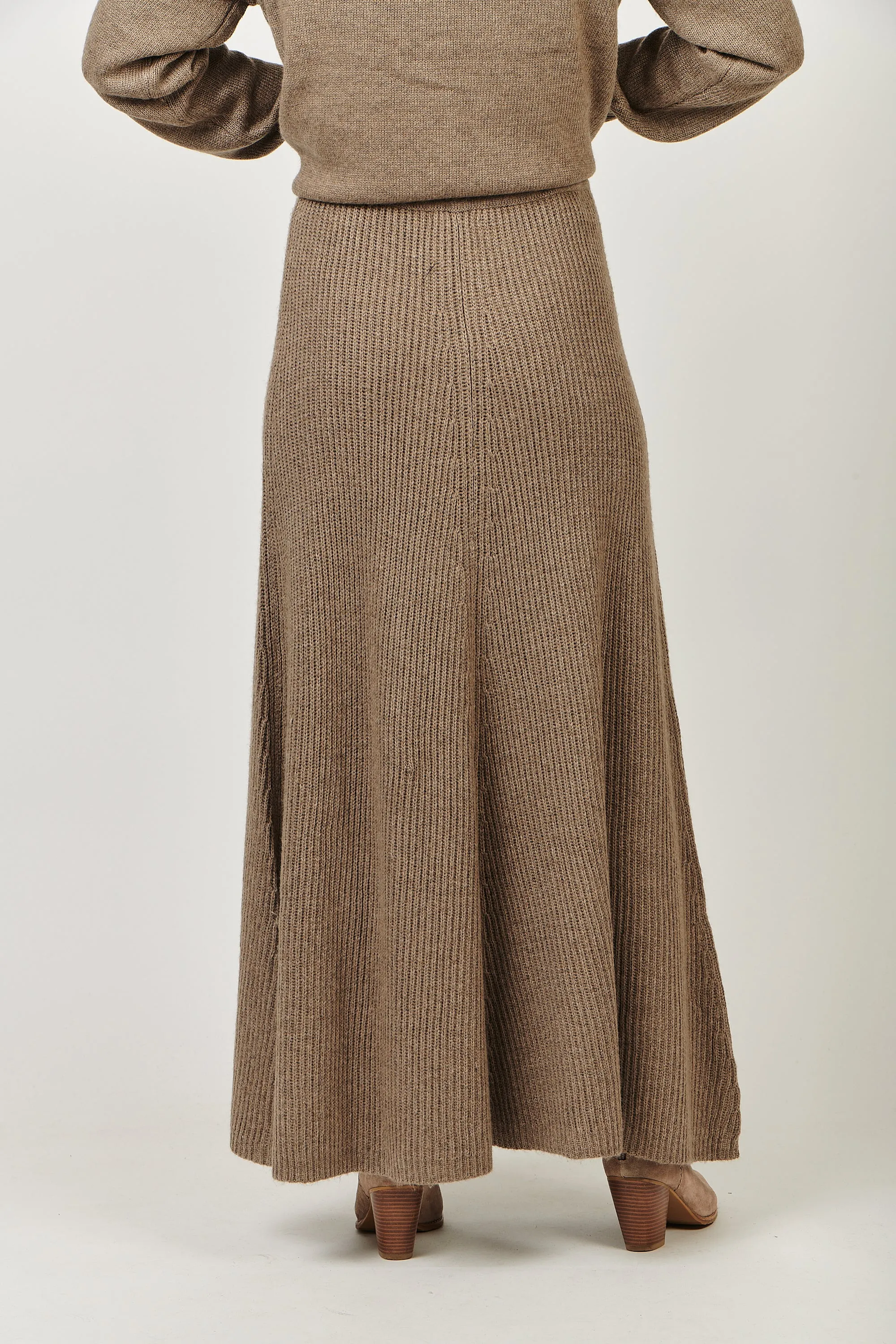 Cashmere Blend Skirt RE-48 Khaki