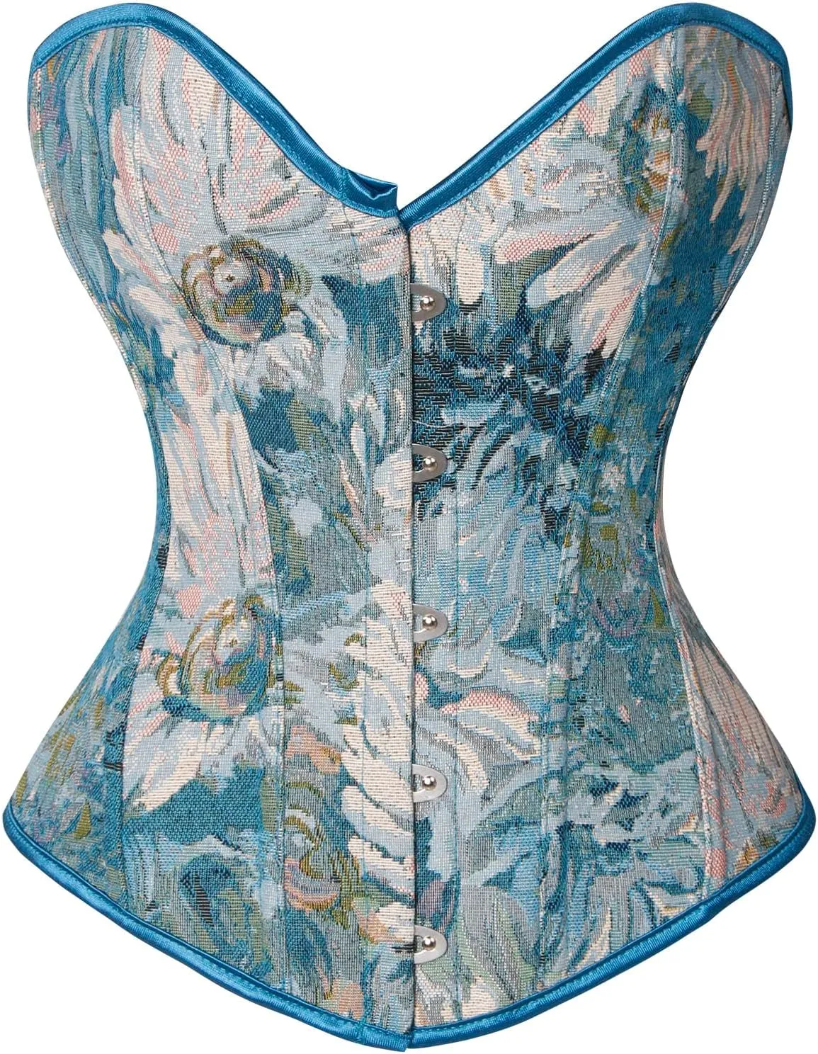 Charmian Renaissance Floral Jacquard Lace Up Corset