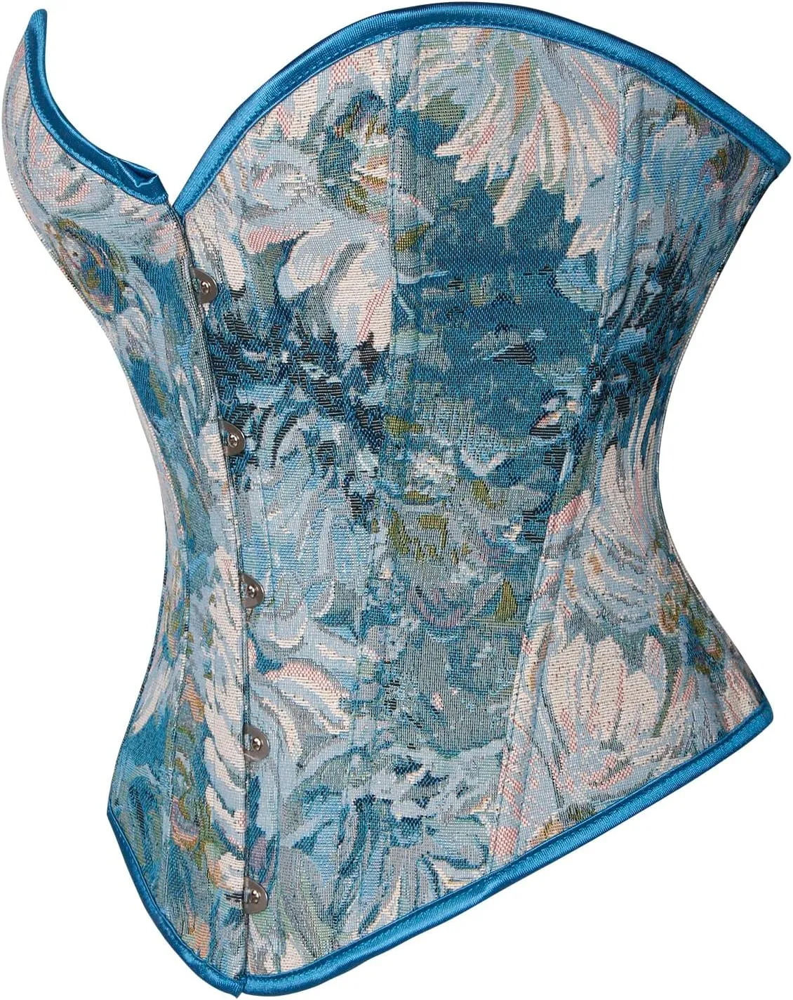 Charmian Renaissance Floral Jacquard Lace Up Corset