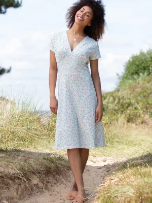 Cheselbourne jersey dress meadow ditsy soft