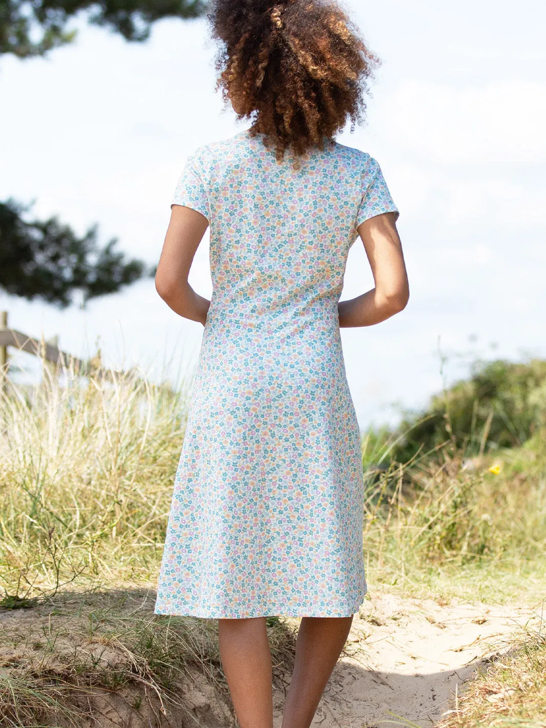 Cheselbourne jersey dress meadow ditsy soft