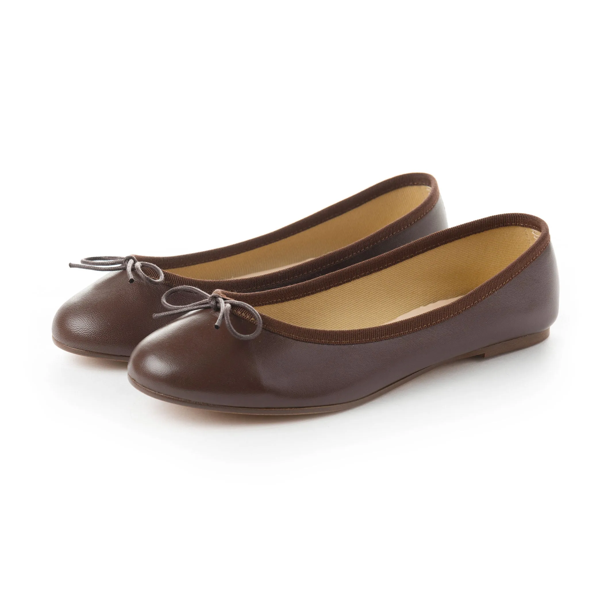 Chocolate Brown Leather Ballet Flats