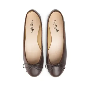 Chocolate Brown Leather Ballet Flats