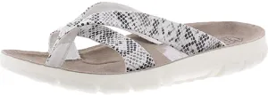 CLIFFS BY WHITE MOUNTAIN Best Of Women's Flat Sandal, White/Es-Print, 10 M