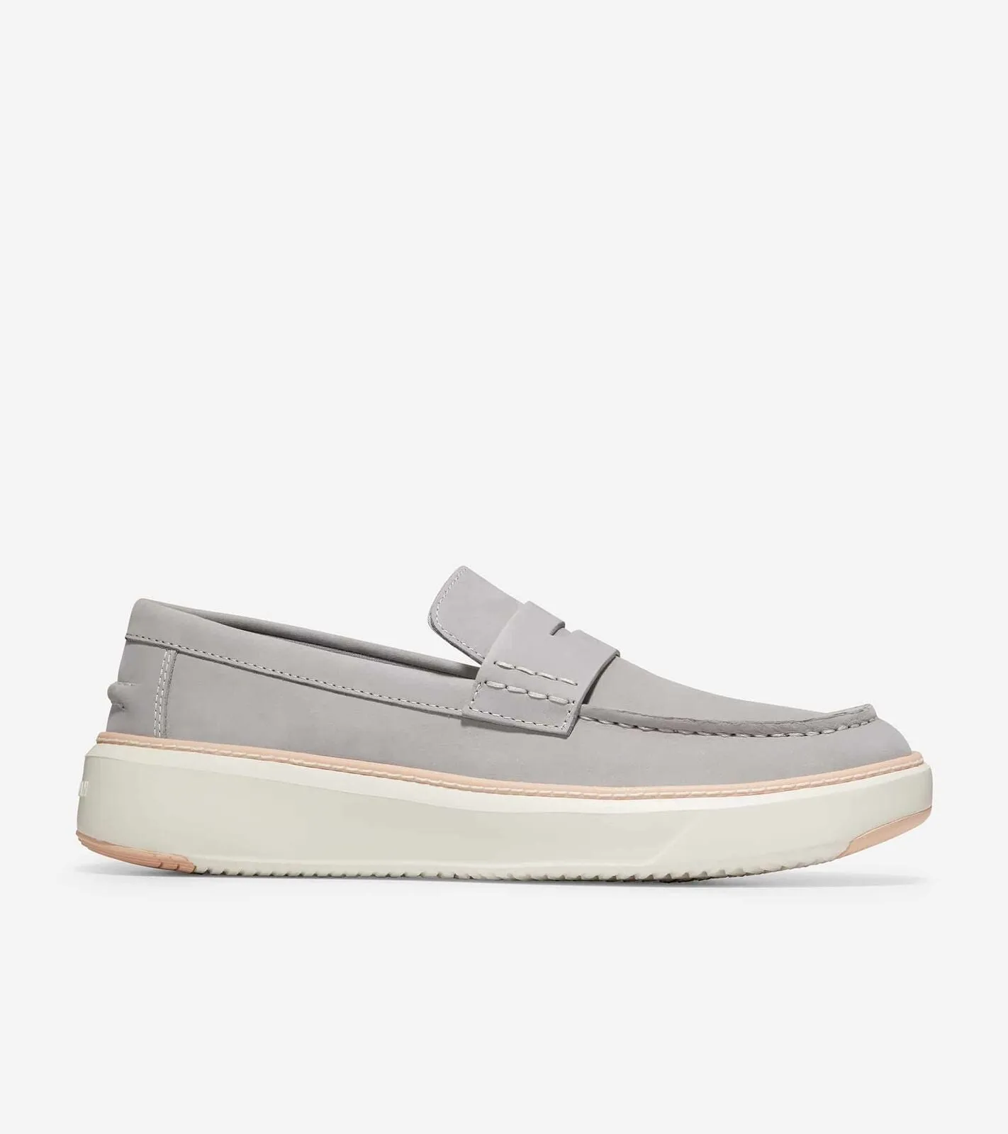 Cole Haan Men's GrandPrø Topspin Penny Loafer Paloma Nubuck-Ivory Leather C37196