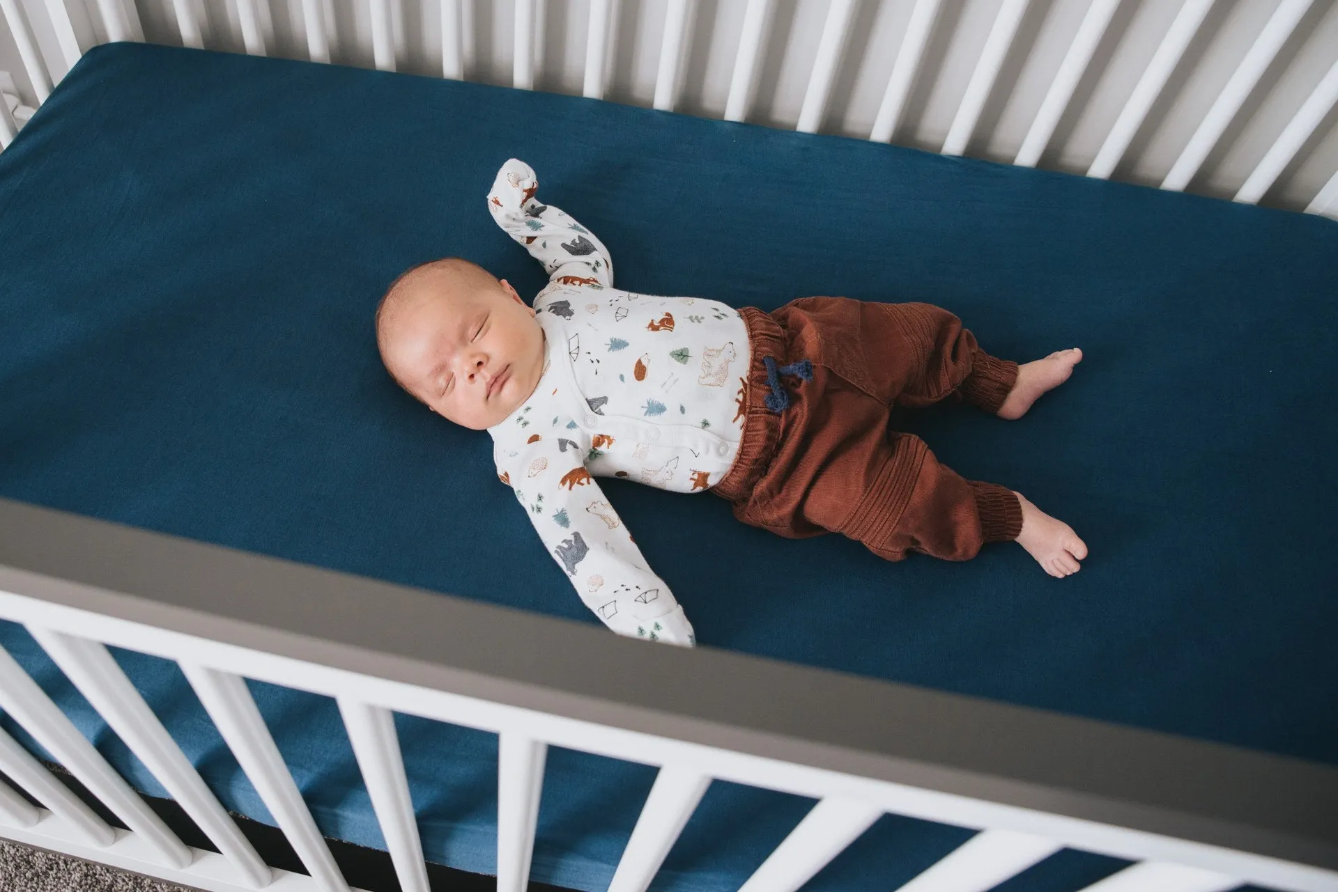 Copper Pearl River Fitted Crib Sheet