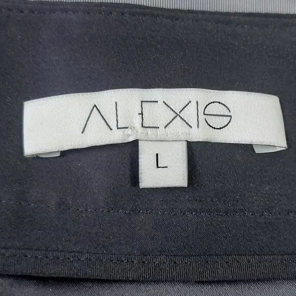 COPY - Alexis Medalia Skirt Large Black White Striped Office Comfy Sheer Pencil…