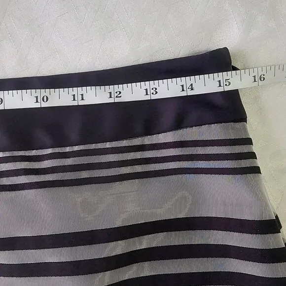 COPY - Alexis Medalia Skirt Large Black White Striped Office Comfy Sheer Pencil…