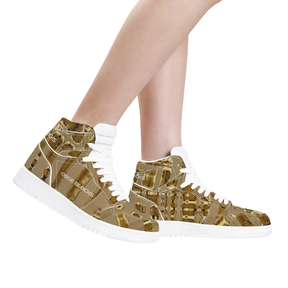 D17 High Top Synthetic Leather Sneaker