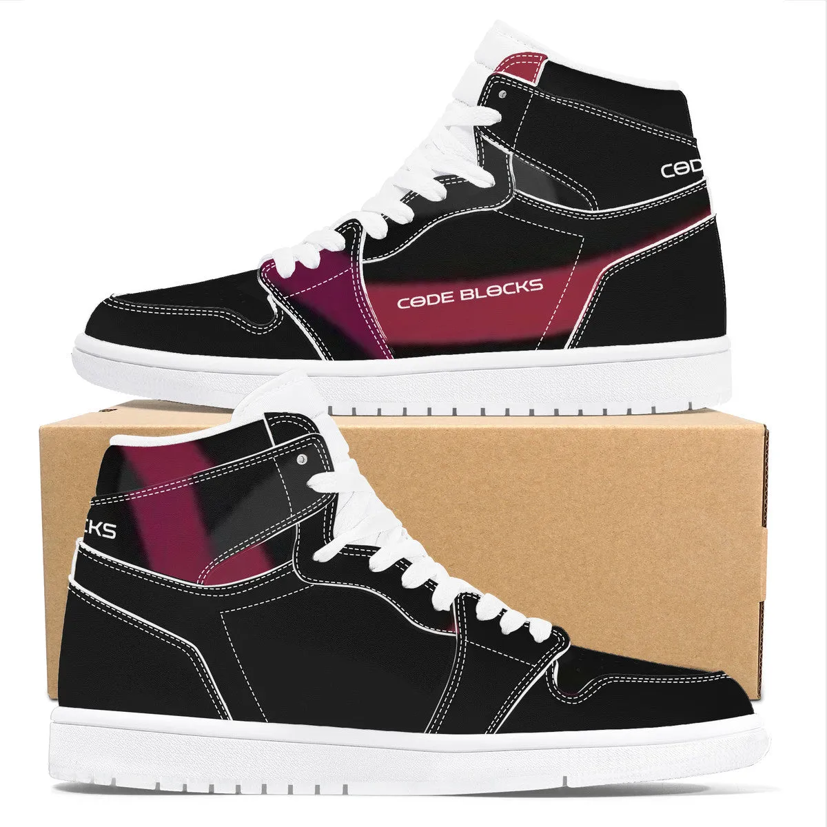 D17 High Top Synthetic Leather Sneaker