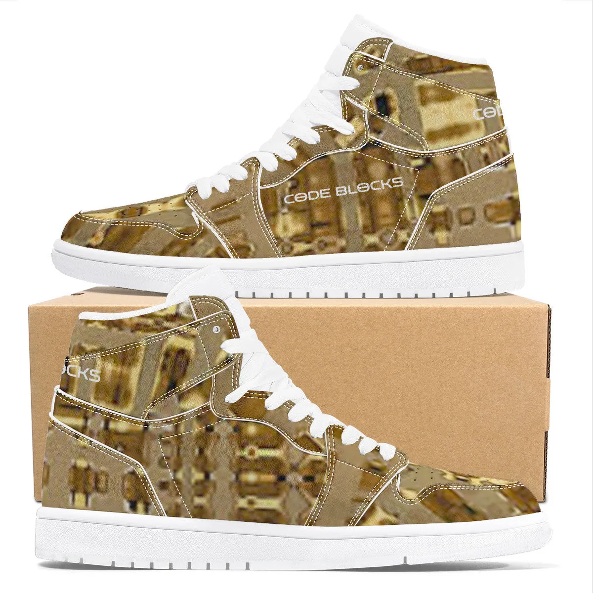 D17 High Top Synthetic Leather Sneaker