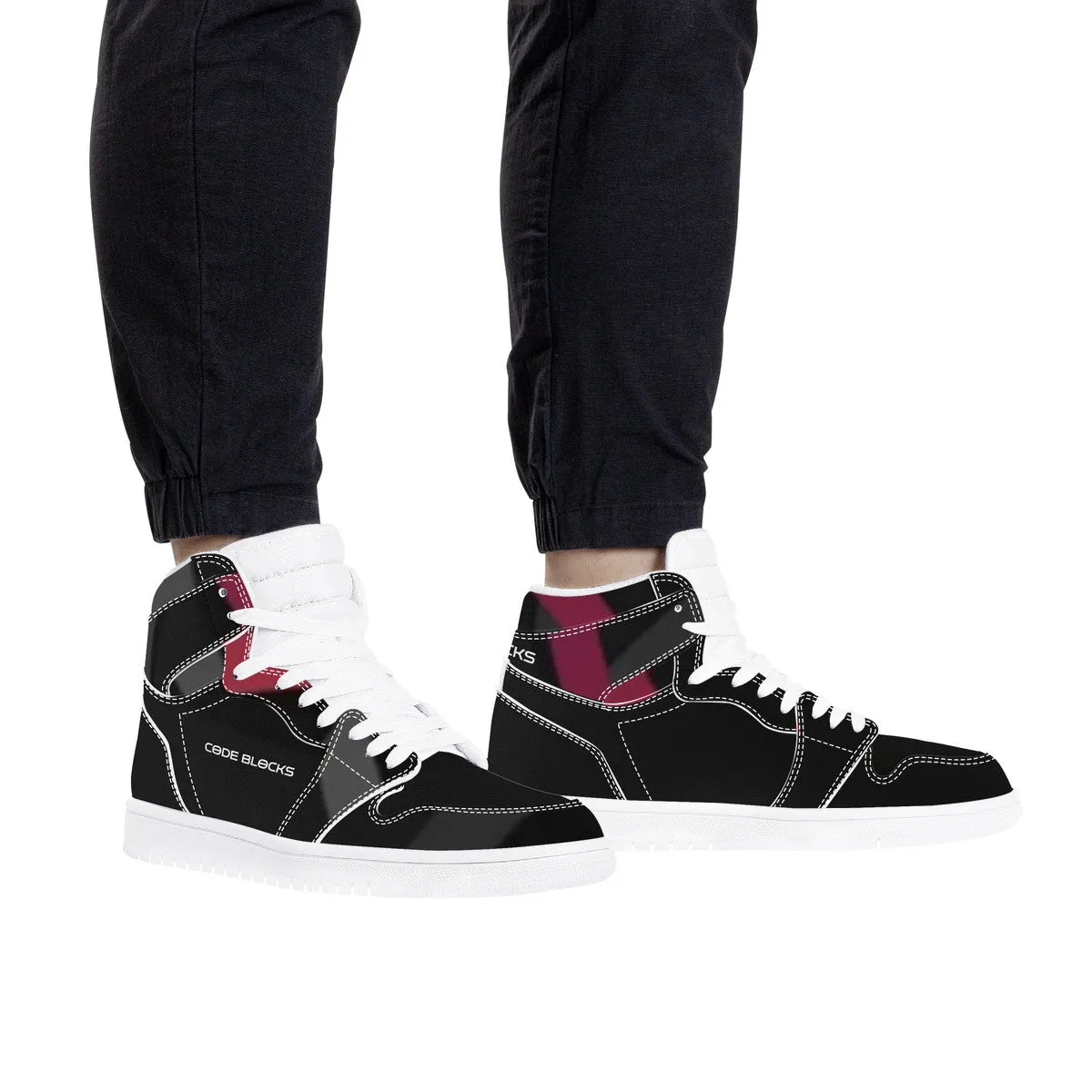 D17 High Top Synthetic Leather Sneaker