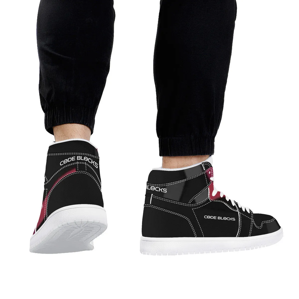 D17 High Top Synthetic Leather Sneaker