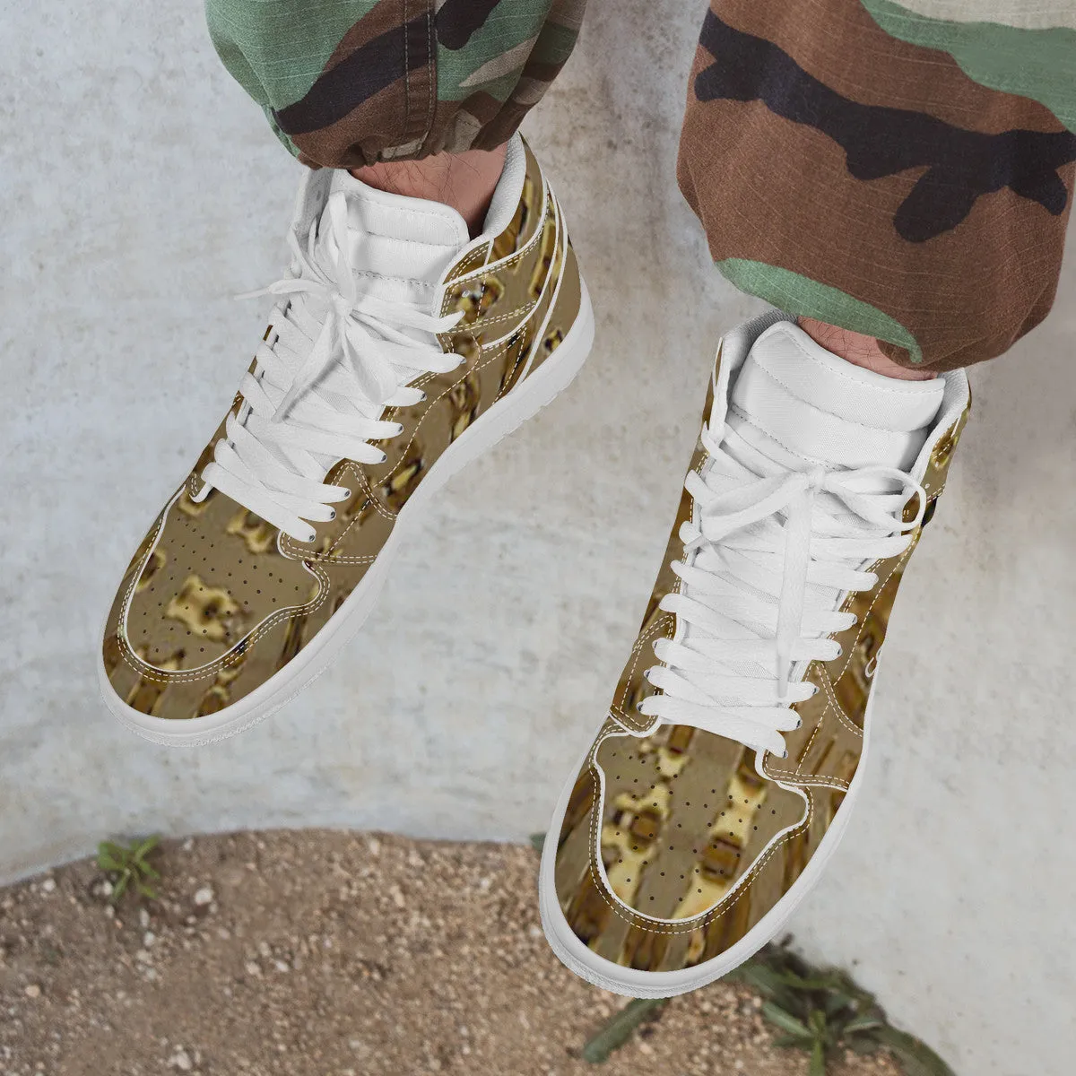 D17 High Top Synthetic Leather Sneaker