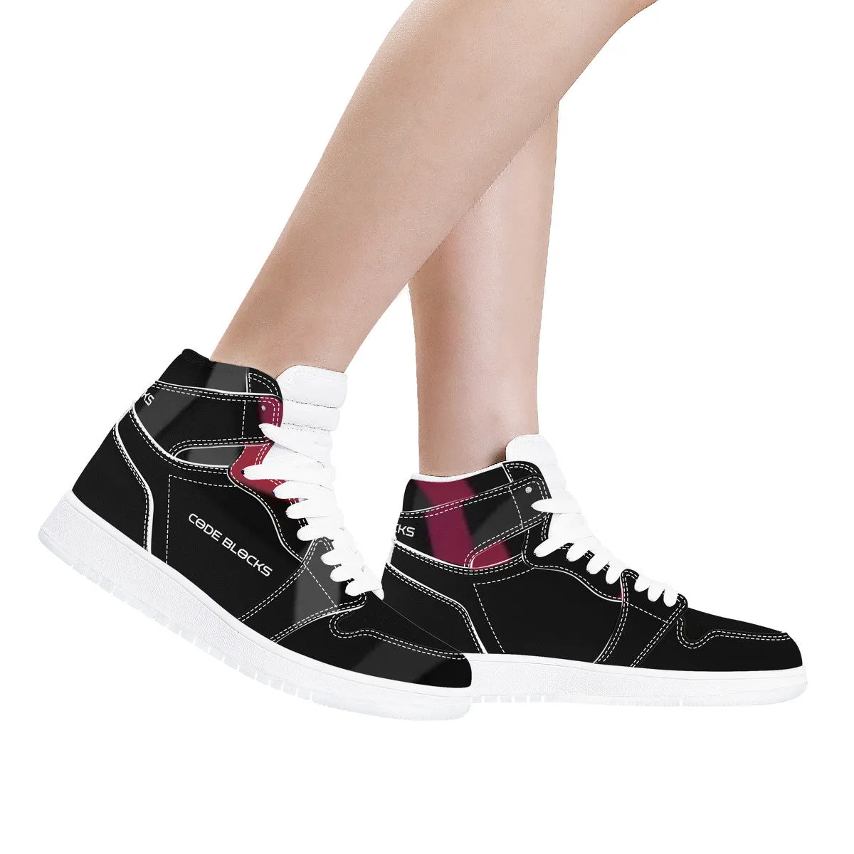 D17 High Top Synthetic Leather Sneaker