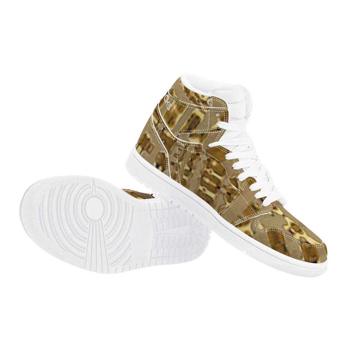 D17 High Top Synthetic Leather Sneaker