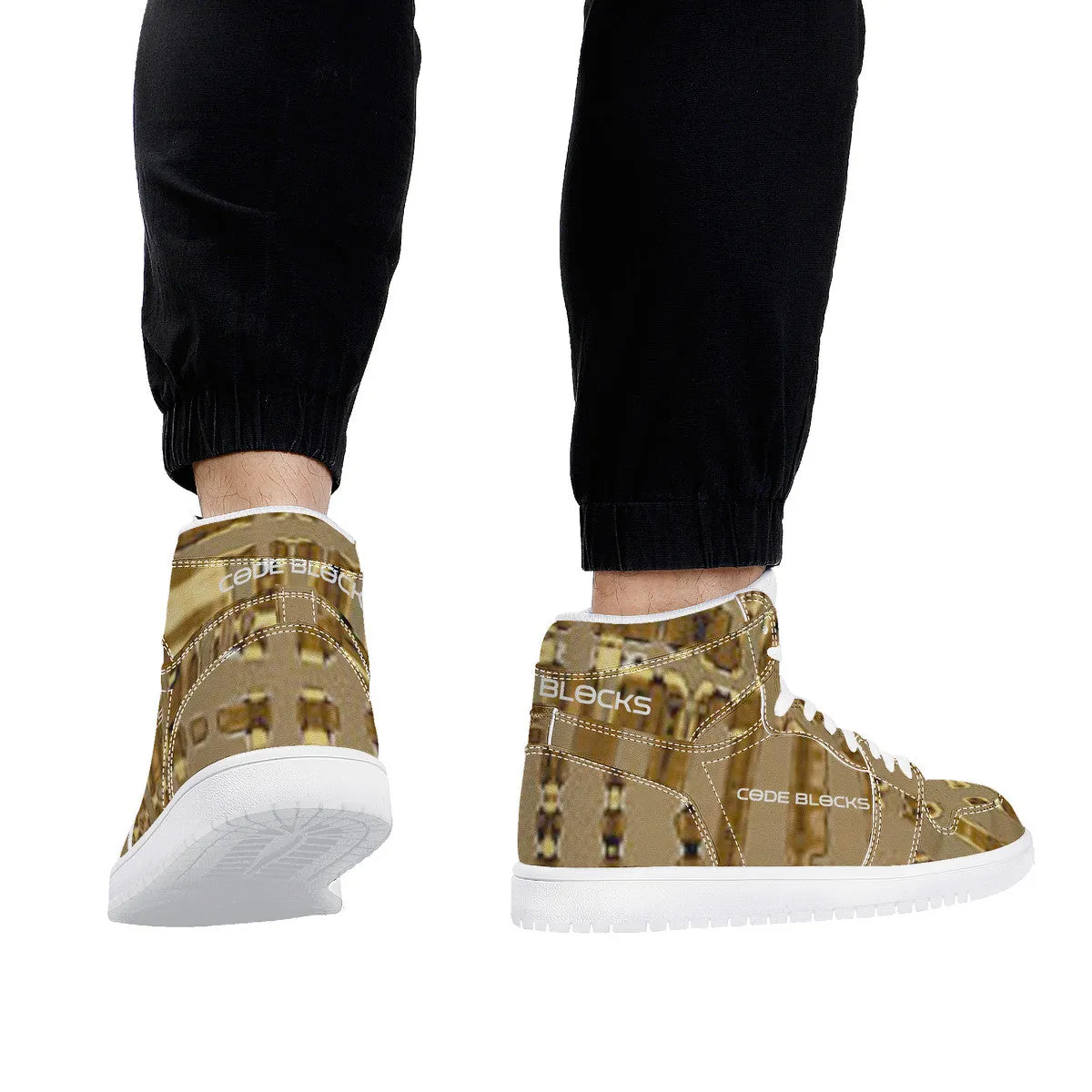 D17 High Top Synthetic Leather Sneaker