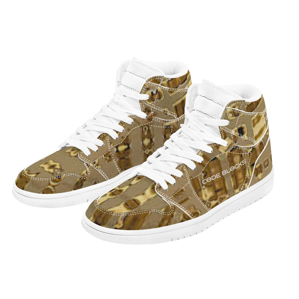 D17 High Top Synthetic Leather Sneaker