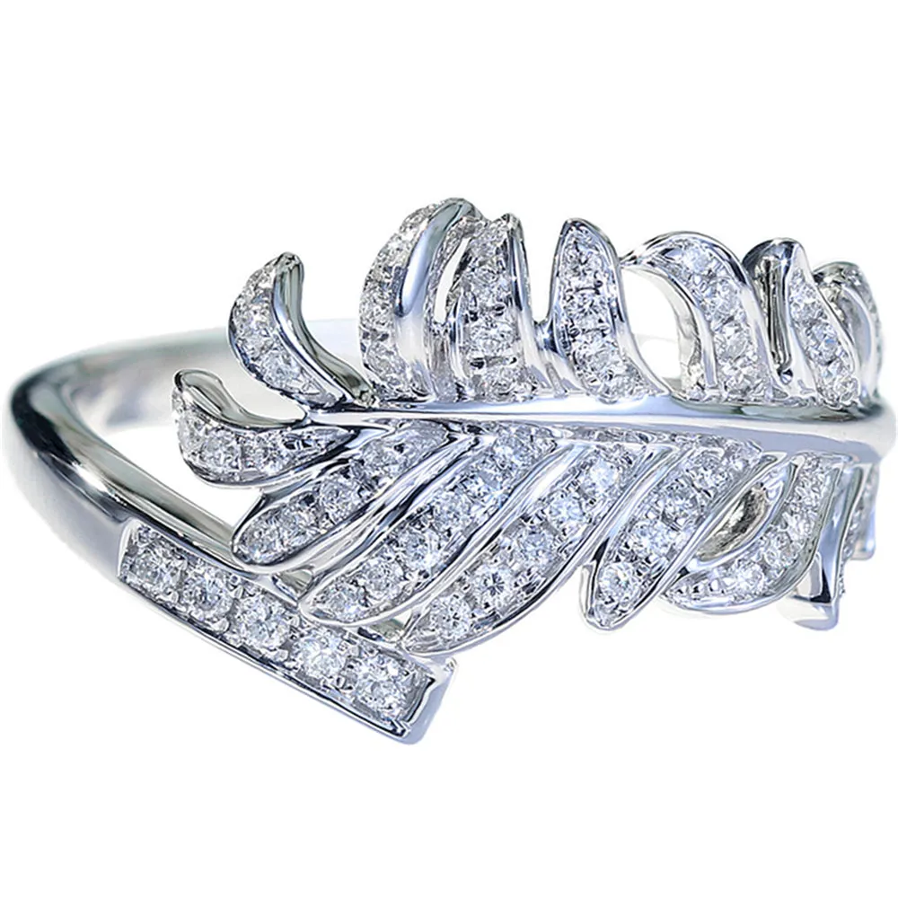 Diamond Feather Shape Ring