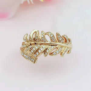 Diamond Feather Shape Ring
