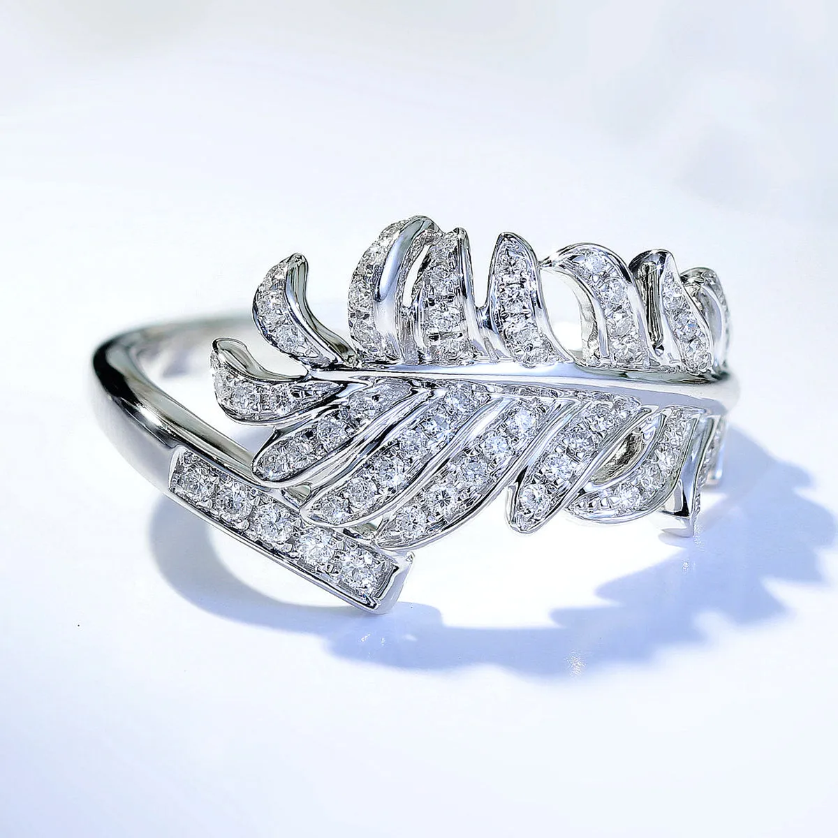 Diamond Feather Shape Ring