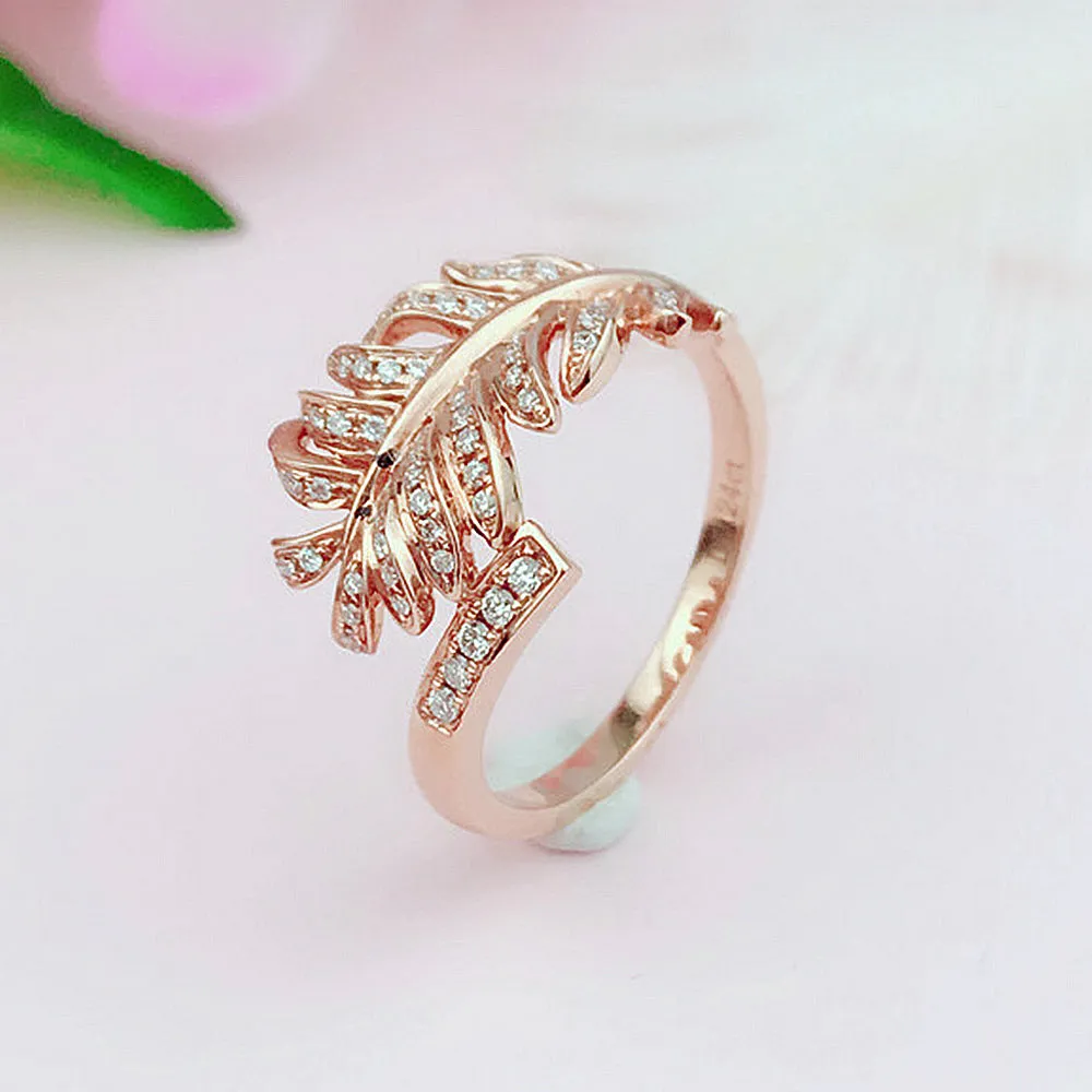 Diamond Feather Shape Ring