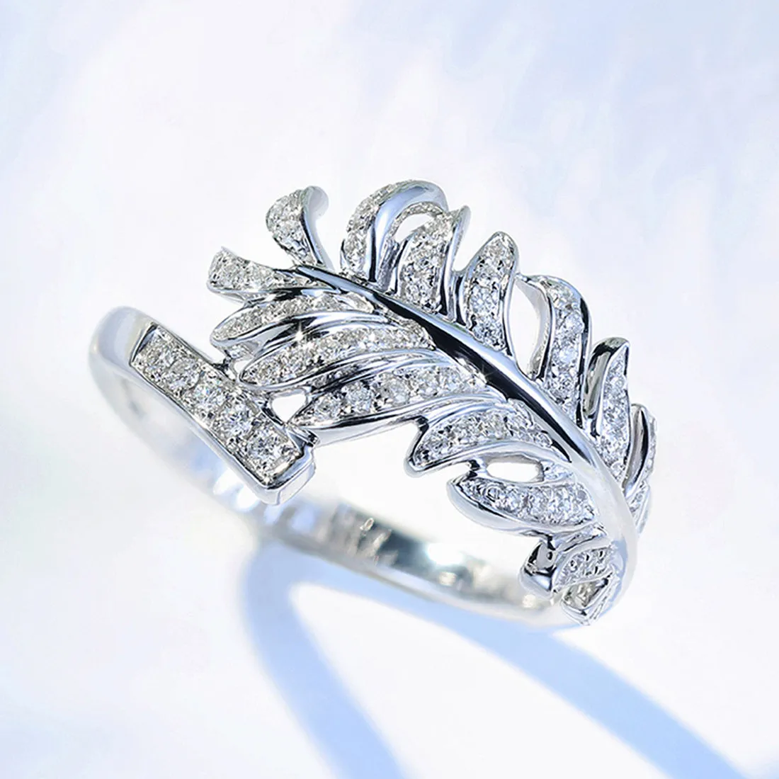 Diamond Feather Shape Ring
