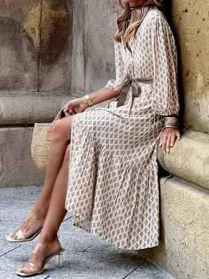 DIXIE - CLASSIC DRESS WITH BUTTONS AND BOW DETAILING