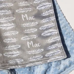 Double Minky Blanket - Feathers