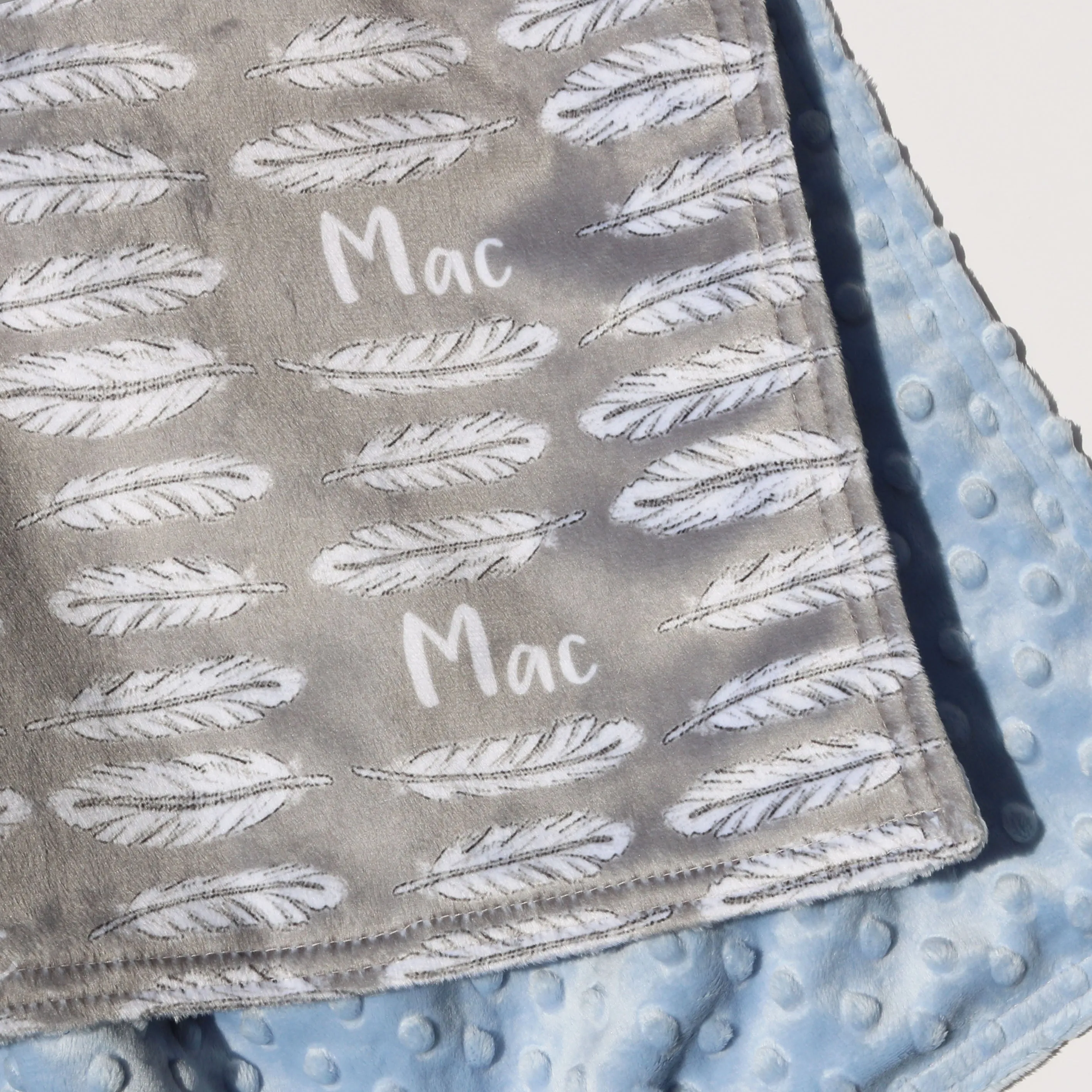 Double Minky Blanket - Feathers